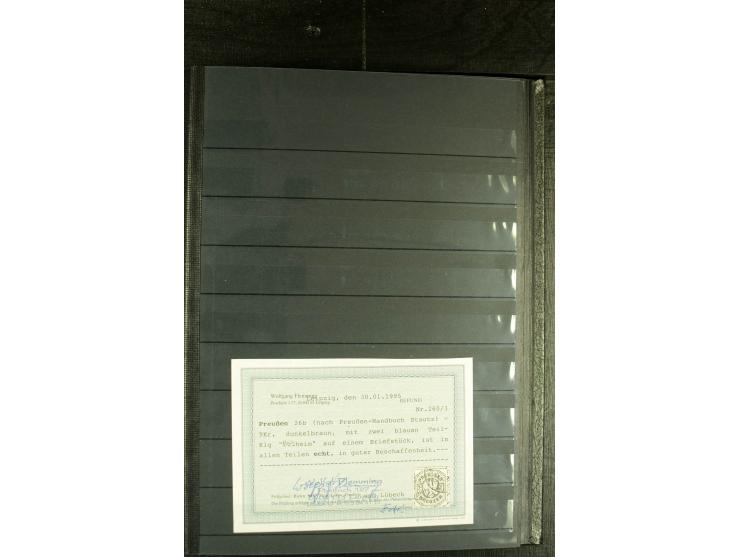 1850/67, reichhaltige, fast ausschließlich gestempelte Sammlung mit vielen Briefstücken, kleinen Einheiten, Randstücken und B