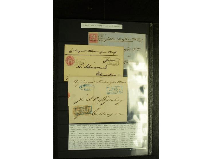 1850/67, reichhaltige, fast ausschließlich gestempelte Sammlung mit vielen Briefstücken, kleinen Einheiten, Randstücken und B