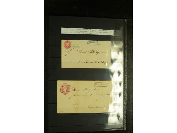 1850/67, reichhaltige, fast ausschließlich gestempelte Sammlung mit vielen Briefstücken, kleinen Einheiten, Randstücken und B