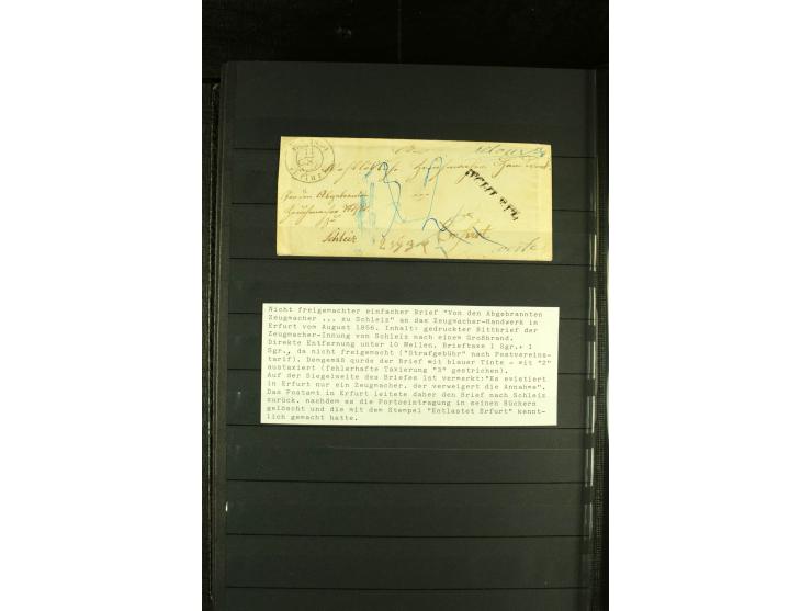 1850/67, reichhaltige, fast ausschließlich gestempelte Sammlung mit vielen Briefstücken, kleinen Einheiten, Randstücken und B