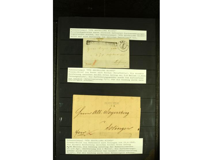1850/67, reichhaltige, fast ausschließlich gestempelte Sammlung mit vielen Briefstücken, kleinen Einheiten, Randstücken und B
