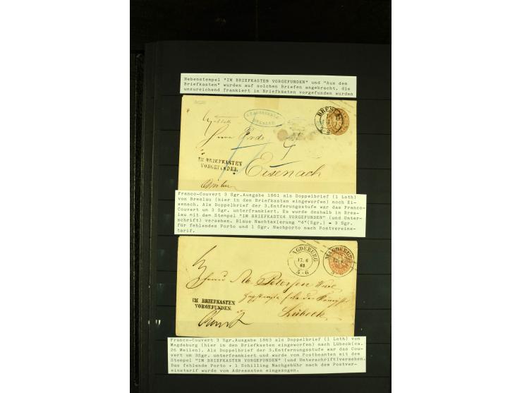1850/67, reichhaltige, fast ausschließlich gestempelte Sammlung mit vielen Briefstücken, kleinen Einheiten, Randstücken und B