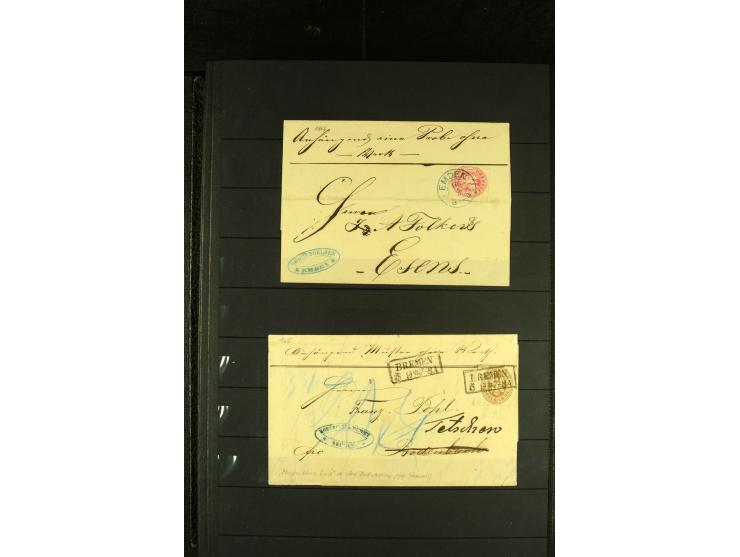1850/67, reichhaltige, fast ausschließlich gestempelte Sammlung mit vielen Briefstücken, kleinen Einheiten, Randstücken und B