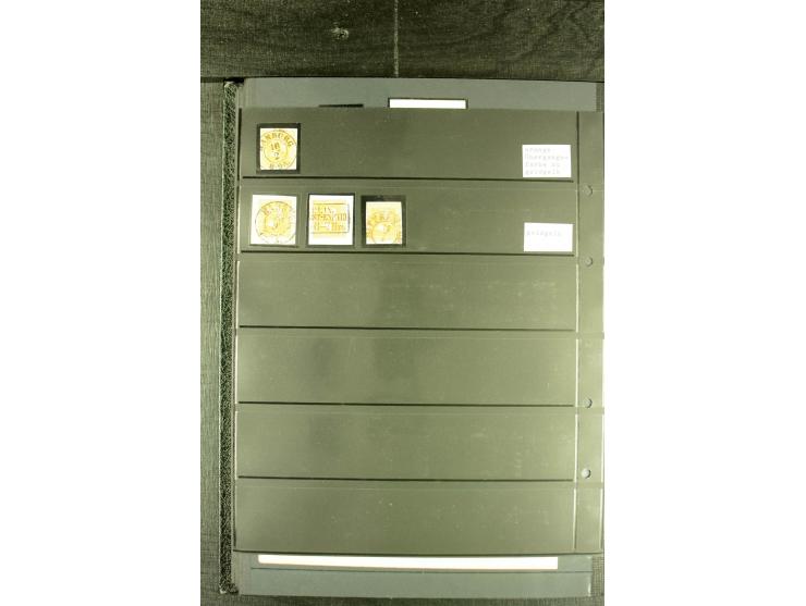 1850/67, reichhaltige, fast ausschließlich gestempelte Sammlung mit vielen Briefstücken, kleinen Einheiten, Randstücken und B