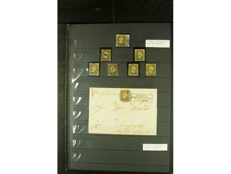 1850/67, reichhaltige, fast ausschließlich gestempelte Sammlung mit vielen Briefstücken, kleinen Einheiten, Randstücken und B