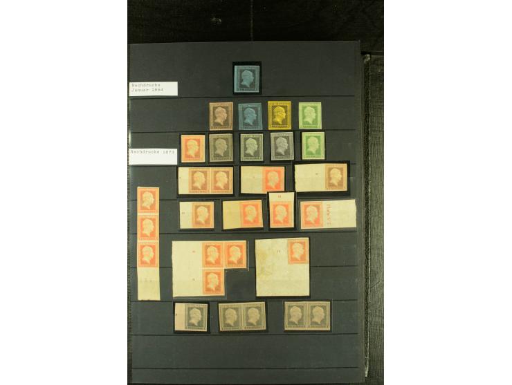 1850/67, reichhaltige, fast ausschließlich gestempelte Sammlung mit vielen Briefstücken, kleinen Einheiten, Randstücken und B