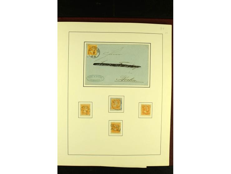 1850/67, schöne ungebrauchte und gestempelte Sammlung mit vielen besseren Werte, Einheiten und Briefe, dabei Mi.-Nr. 4 im 6er