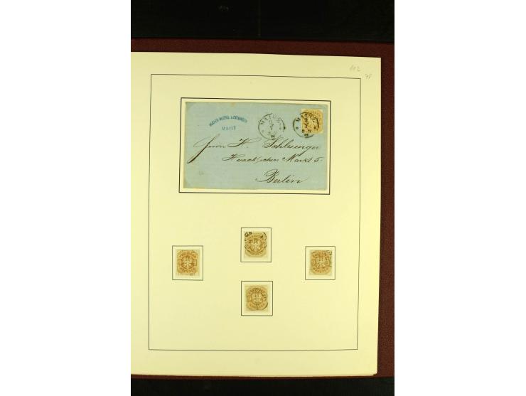 1850/67, schöne ungebrauchte und gestempelte Sammlung mit vielen besseren Werte, Einheiten und Briefe, dabei Mi.-Nr. 4 im 6er