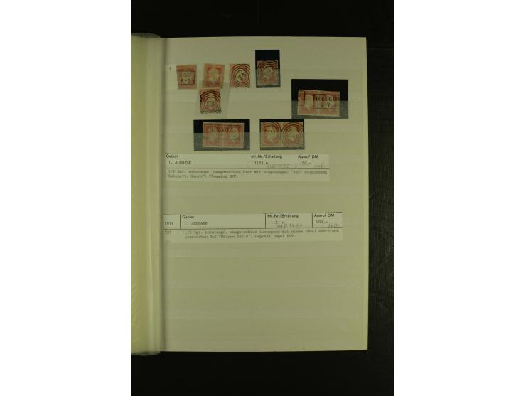 1850/67, hochinteressante Sammlung von über 50 Briefen, dabei Mi.-Nr. 1 im Paar, Mi.-Nr. 8b auf Faltbrief nach Frankfurt, Mi.
