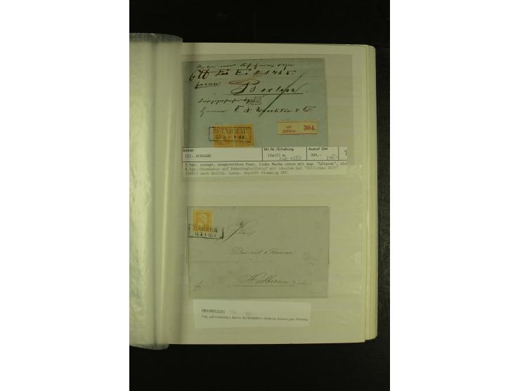 1850/67, hochinteressante Sammlung von über 50 Briefen, dabei Mi.-Nr. 1 im Paar, Mi.-Nr. 8b auf Faltbrief nach Frankfurt, Mi.