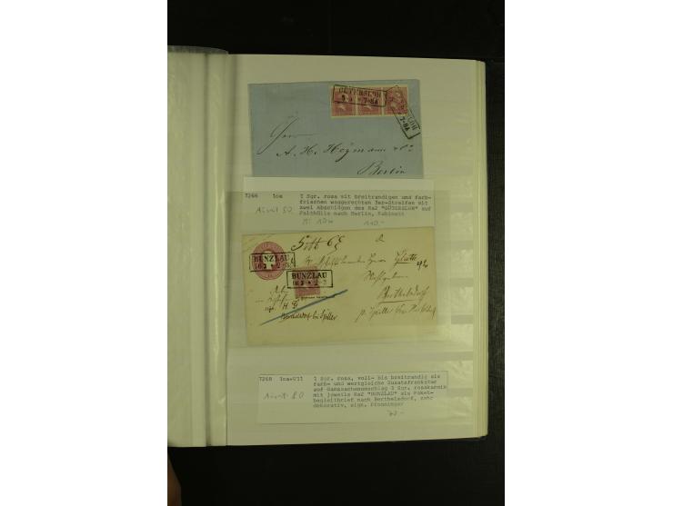 1850/67, hochinteressante Sammlung von über 50 Briefen, dabei Mi.-Nr. 1 im Paar, Mi.-Nr. 8b auf Faltbrief nach Frankfurt, Mi.