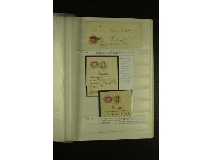 1850/67, hochinteressante Sammlung von über 50 Briefen, dabei Mi.-Nr. 1 im Paar, Mi.-Nr. 8b auf Faltbrief nach Frankfurt, Mi.