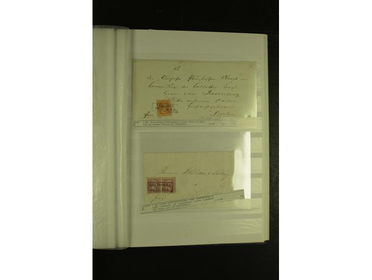 1850/67, hochinteressante Sammlung von über 50 Briefen, dabei Mi.-Nr. 1 im Paar, Mi.-Nr. 8b auf Faltbrief nach Frankfurt, Mi.