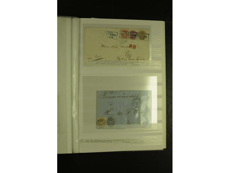 1850/67, hochinteressante Sammlung von über 50 Briefen, dabei Mi.-Nr. 1 im Paar, Mi.-Nr. 8b auf Faltbrief nach Frankfurt, Mi.