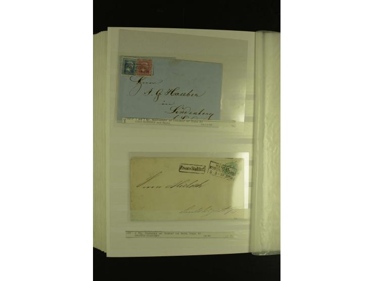 1850/67, hochinteressante Sammlung von über 50 Briefen, dabei Mi.-Nr. 1 im Paar, Mi.-Nr. 8b auf Faltbrief nach Frankfurt, Mi.