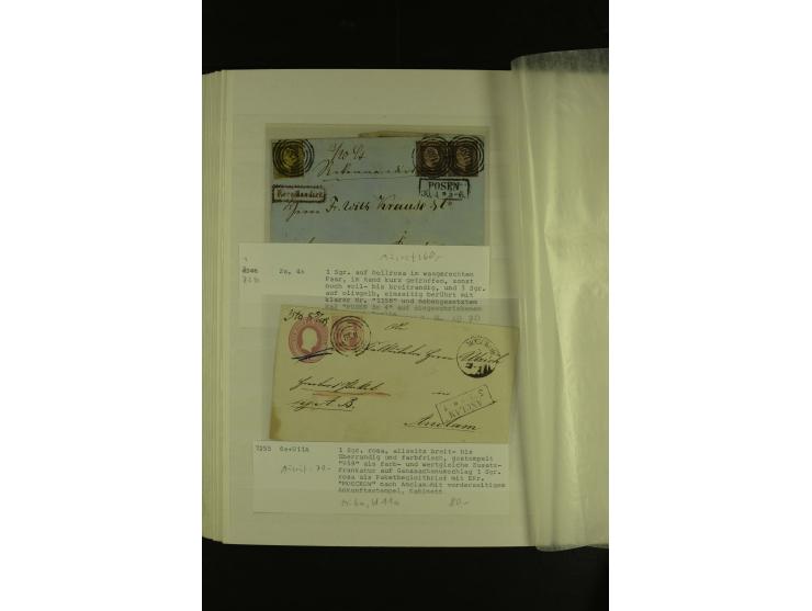 1850/67, hochinteressante Sammlung von über 50 Briefen, dabei Mi.-Nr. 1 im Paar, Mi.-Nr. 8b auf Faltbrief nach Frankfurt, Mi.