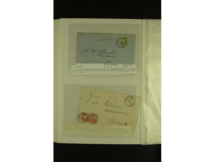 1850/67, hochinteressante Sammlung von über 50 Briefen, dabei Mi.-Nr. 1 im Paar, Mi.-Nr. 8b auf Faltbrief nach Frankfurt, Mi.