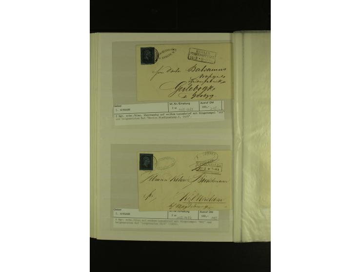 1850/67, hochinteressante Sammlung von über 50 Briefen, dabei Mi.-Nr. 1 im Paar, Mi.-Nr. 8b auf Faltbrief nach Frankfurt, Mi.