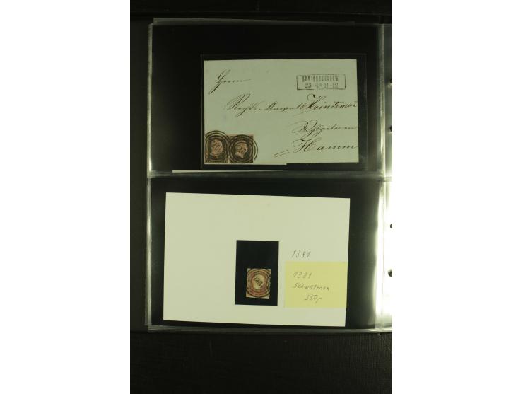 1850/1859, interessante Sammlung "Nummern-Stempel" auf fast 100 losen Marken und schönen Briefstücken sowie über 25 Briefen, 