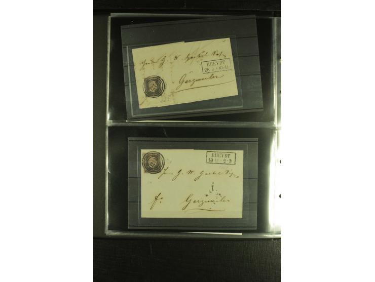 1850/1859, interessante Sammlung "Nummern-Stempel" auf fast 100 losen Marken und schönen Briefstücken sowie über 25 Briefen, 
