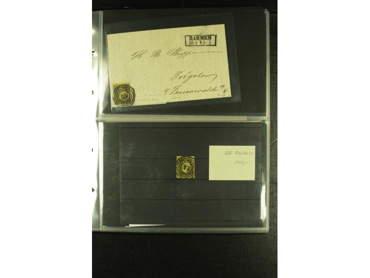 1850/1859, interessante Sammlung "Nummern-Stempel" auf fast 100 losen Marken und schönen Briefstücken sowie über 25 Briefen, 