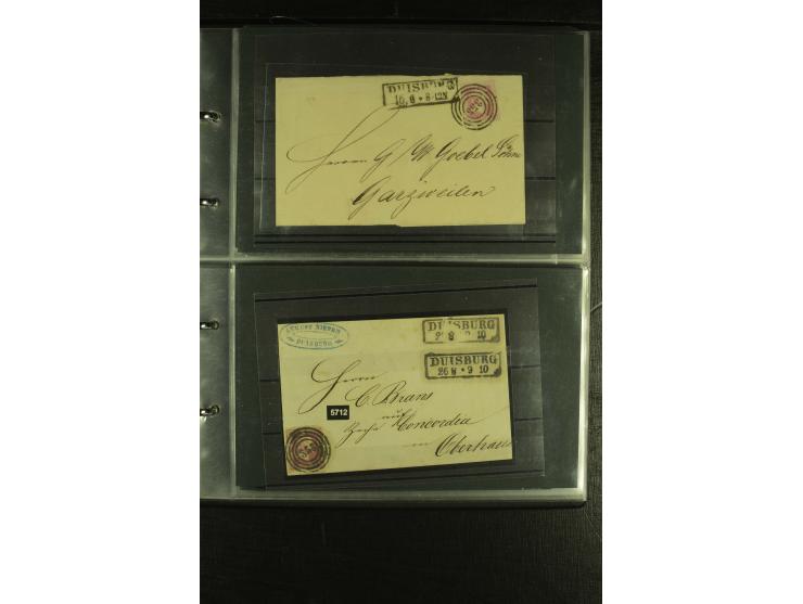 1850/1859, interessante Sammlung "Nummern-Stempel" auf fast 100 losen Marken und schönen Briefstücken sowie über 25 Briefen, 