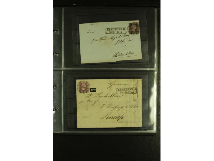 1850/1859, interessante Sammlung "Nummern-Stempel" auf fast 100 losen Marken und schönen Briefstücken sowie über 25 Briefen, 