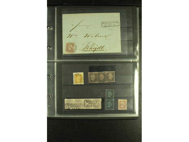 1850/1859, interessante Sammlung "Nummern-Stempel" auf fast 100 losen Marken und schönen Briefstücken sowie über 25 Briefen, 