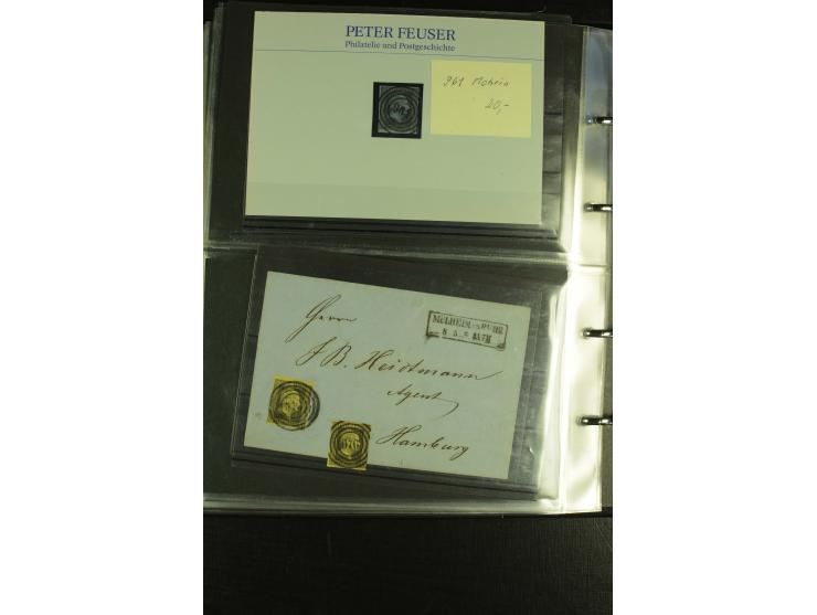 1850/1859, interessante Sammlung "Nummern-Stempel" auf fast 100 losen Marken und schönen Briefstücken sowie über 25 Briefen, 