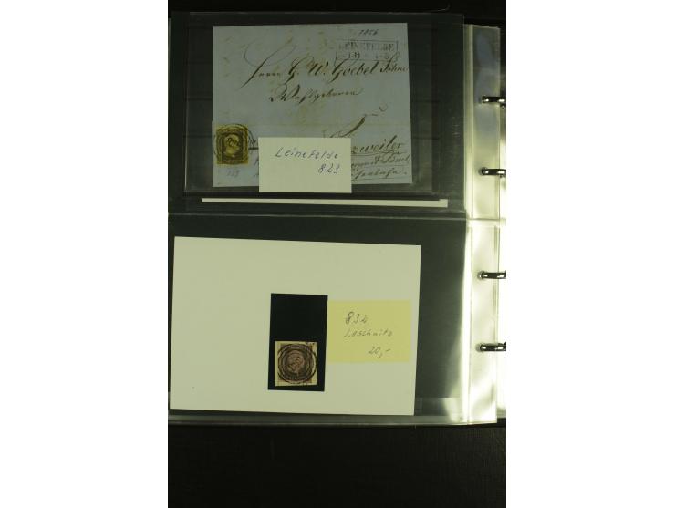 1850/1859, interessante Sammlung "Nummern-Stempel" auf fast 100 losen Marken und schönen Briefstücken sowie über 25 Briefen, 