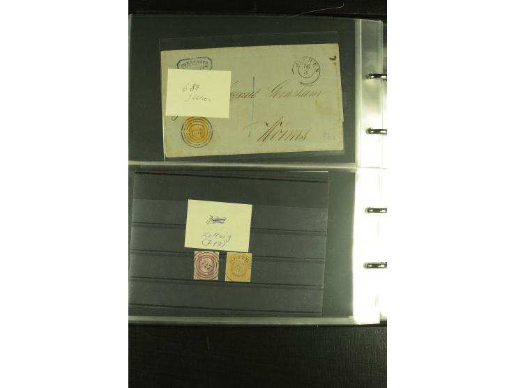 1850/1859, interessante Sammlung "Nummern-Stempel" auf fast 100 losen Marken und schönen Briefstücken sowie über 25 Briefen, 