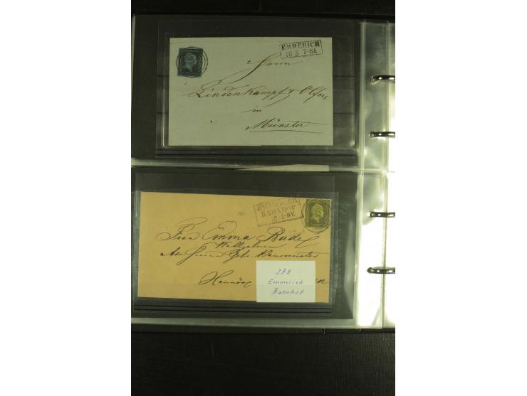 1850/1859, interessante Sammlung "Nummern-Stempel" auf fast 100 losen Marken und schönen Briefstücken sowie über 25 Briefen, 
