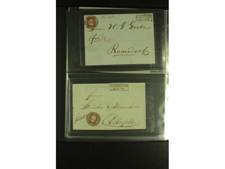 1850/1859, interessante Sammlung "Nummern-Stempel" auf fast 100 losen Marken und schönen Briefstücken sowie über 25 Briefen, 