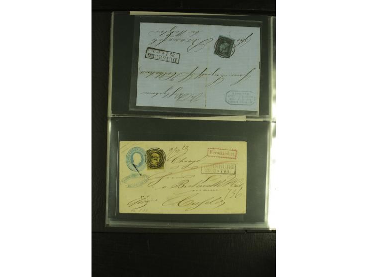 1850/1859, interessante Sammlung "Nummern-Stempel" auf fast 100 losen Marken und schönen Briefstücken sowie über 25 Briefen, 