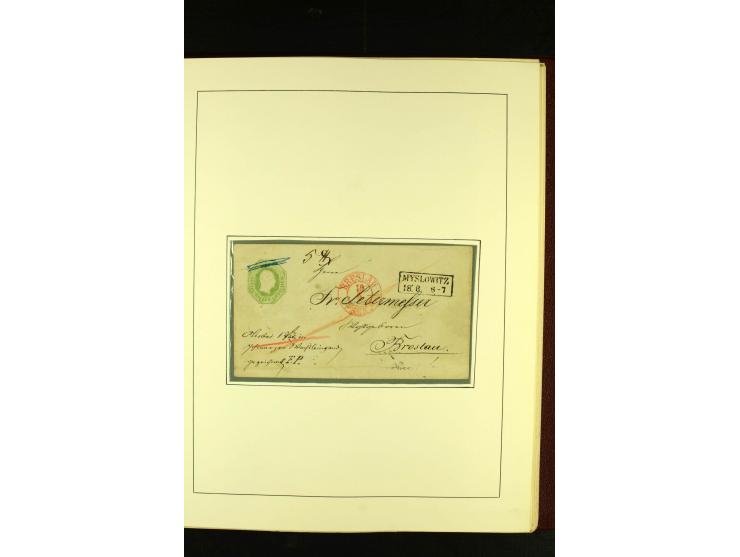 1852/67, interessante Sammlung von über 90 Ganzsachen (dabei einige Briefe), dabei bessere wie U6A ab "MYSLOWITZ" nach Bresla