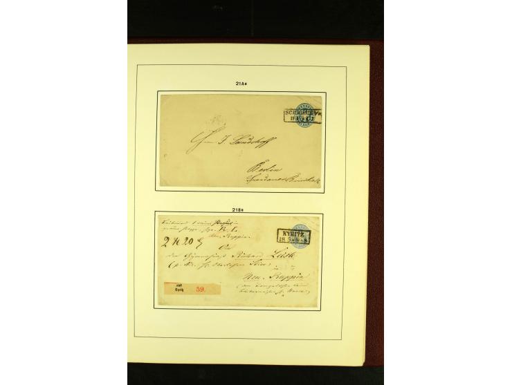 1852/67, interessante Sammlung von über 90 Ganzsachen (dabei einige Briefe), dabei bessere wie U6A ab "MYSLOWITZ" nach Bresla