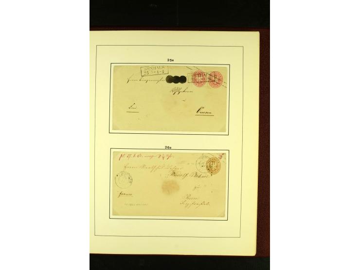 1852/67, interessante Sammlung von über 90 Ganzsachen (dabei einige Briefe), dabei bessere wie U6A ab "MYSLOWITZ" nach Bresla