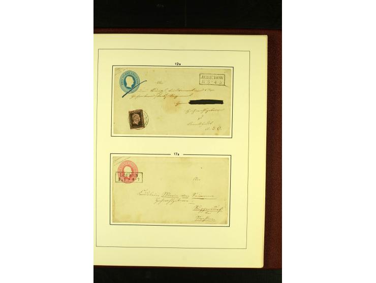 1852/67, interessante Sammlung von über 90 Ganzsachen (dabei einige Briefe), dabei bessere wie U6A ab "MYSLOWITZ" nach Bresla