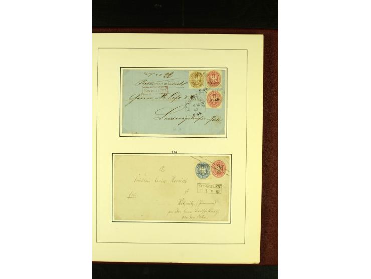 1852/67, interessante Sammlung von über 90 Ganzsachen (dabei einige Briefe), dabei bessere wie U6A ab "MYSLOWITZ" nach Bresla