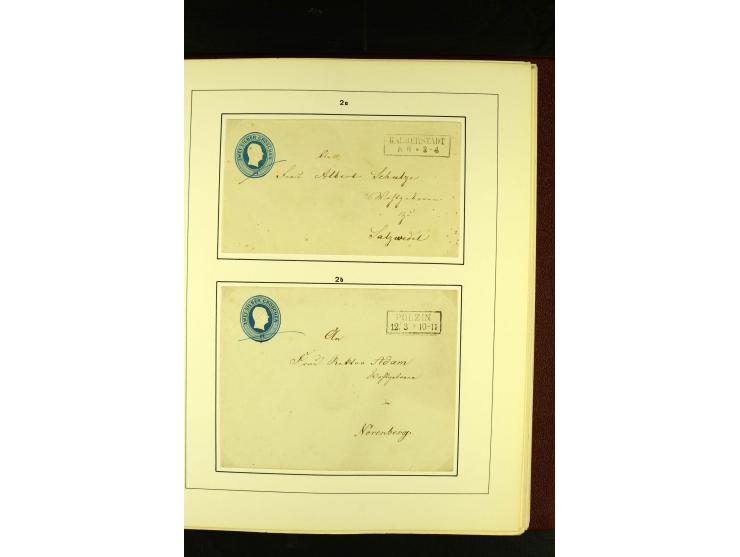 1852/67, interessante Sammlung von über 90 Ganzsachen (dabei einige Briefe), dabei bessere wie U6A ab "MYSLOWITZ" nach Bresla