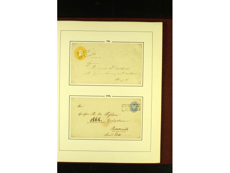 1852/67, interessante Sammlung von über 90 Ganzsachen (dabei einige Briefe), dabei bessere wie U6A ab "MYSLOWITZ" nach Bresla
