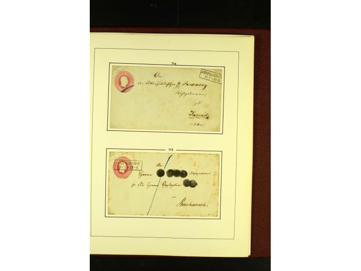 1852/67, interessante Sammlung von über 90 Ganzsachen (dabei einige Briefe), dabei bessere wie U6A ab "MYSLOWITZ" nach Bresla