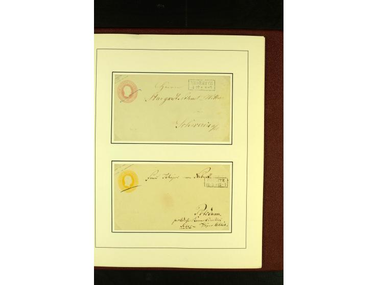 1852/67, interessante Sammlung von über 90 Ganzsachen (dabei einige Briefe), dabei bessere wie U6A ab "MYSLOWITZ" nach Bresla