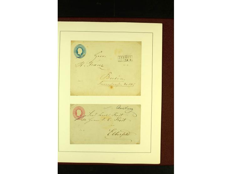 1852/67, interessante Sammlung von über 90 Ganzsachen (dabei einige Briefe), dabei bessere wie U6A ab "MYSLOWITZ" nach Bresla