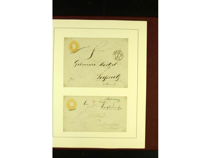 1852/67, interessante Sammlung von über 90 Ganzsachen (dabei einige Briefe), dabei bessere wie U6A ab "MYSLOWITZ" nach Bresla