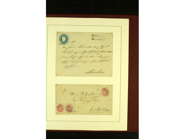 1852/67, interessante Sammlung von über 90 Ganzsachen (dabei einige Briefe), dabei bessere wie U6A ab "MYSLOWITZ" nach Bresla