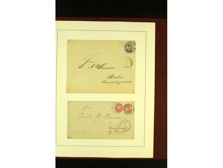 1852/67, interessante Sammlung von über 90 Ganzsachen (dabei einige Briefe), dabei bessere wie U6A ab "MYSLOWITZ" nach Bresla