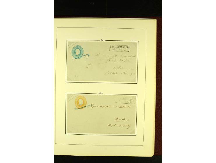 1852/67, interessante Sammlung von über 90 Ganzsachen (dabei einige Briefe), dabei bessere wie U6A ab "MYSLOWITZ" nach Bresla