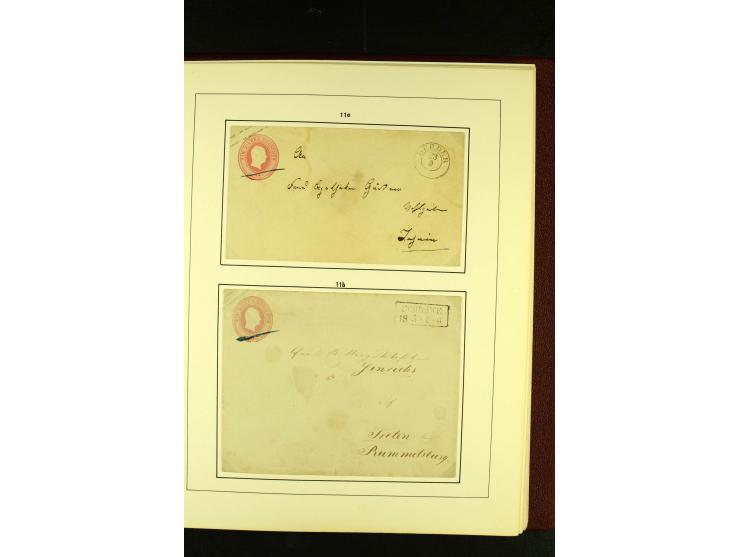 1852/67, interessante Sammlung von über 90 Ganzsachen (dabei einige Briefe), dabei bessere wie U6A ab "MYSLOWITZ" nach Bresla