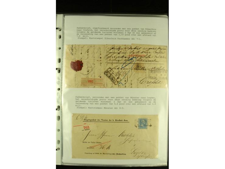 1852/1867, "Die Fahrpost", interessante Sammlung mit ca. 70 Paketbegleit-, Wert- und Auslagenbriefen mit vielen interessanten